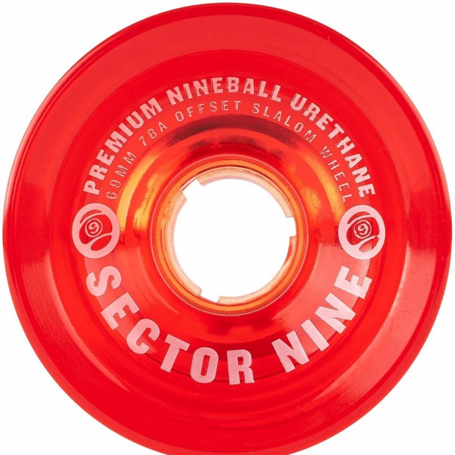 Longboards * | Sector 9 Nineballs Red Longboard Skateboard Wheels 4-Pack, 69Mm/78A-69Mm