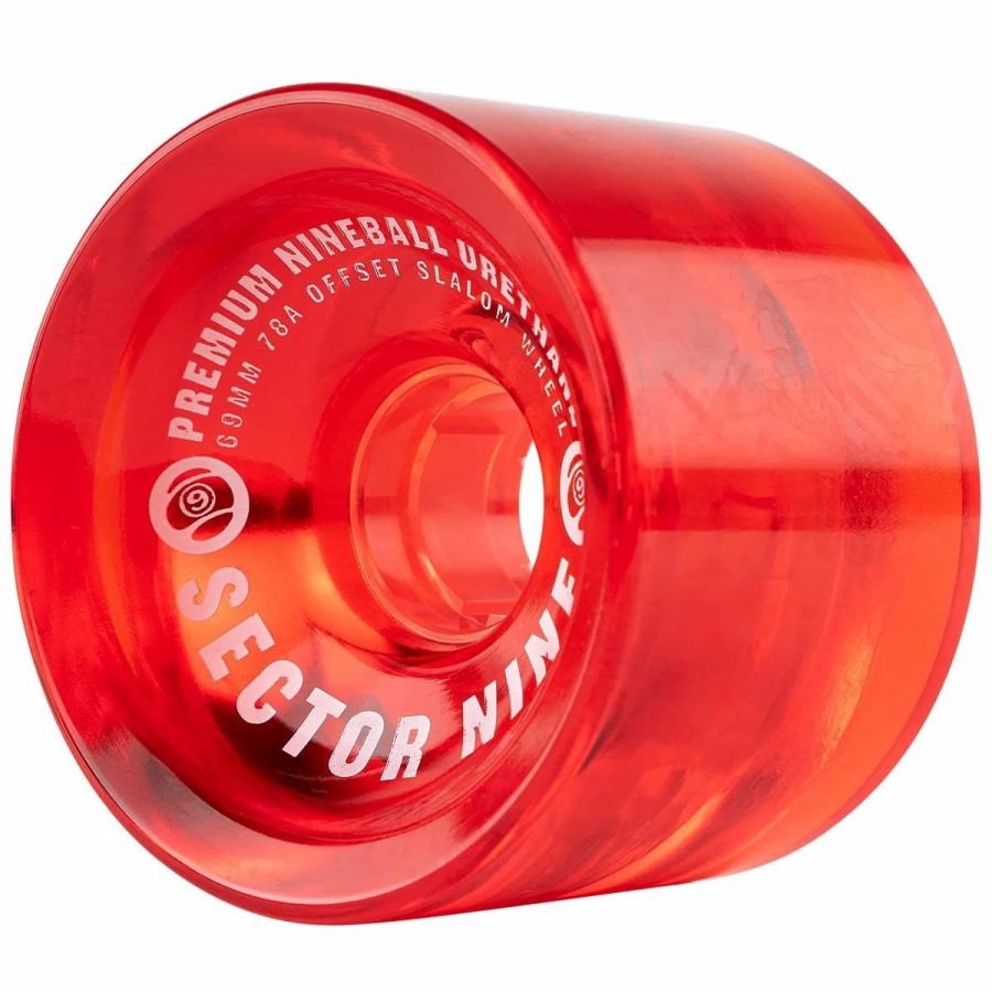 Longboards * | Sector 9 Nineballs Red Longboard Skateboard Wheels 4-Pack, 69Mm/78A-69Mm