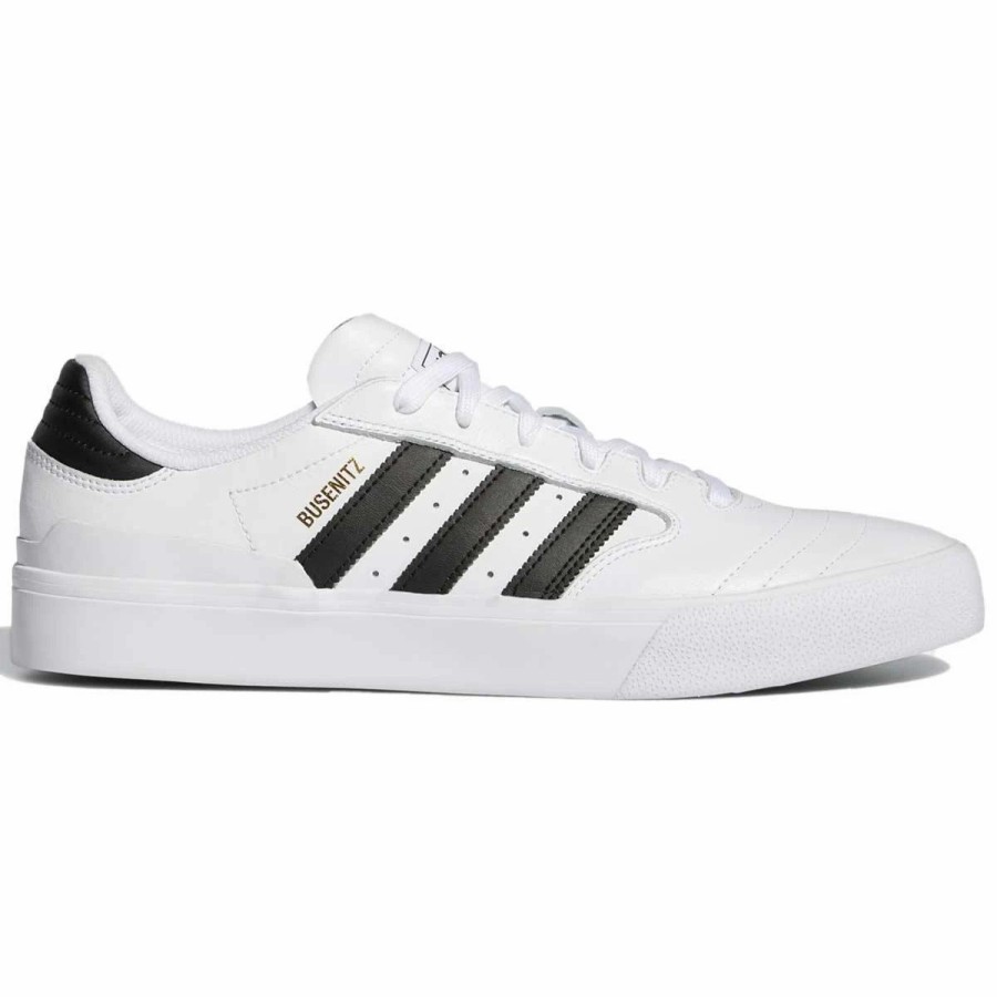 Shoes * | Adidas Busenitz Vulc Ii Skate Shoes, White/Black/Gold