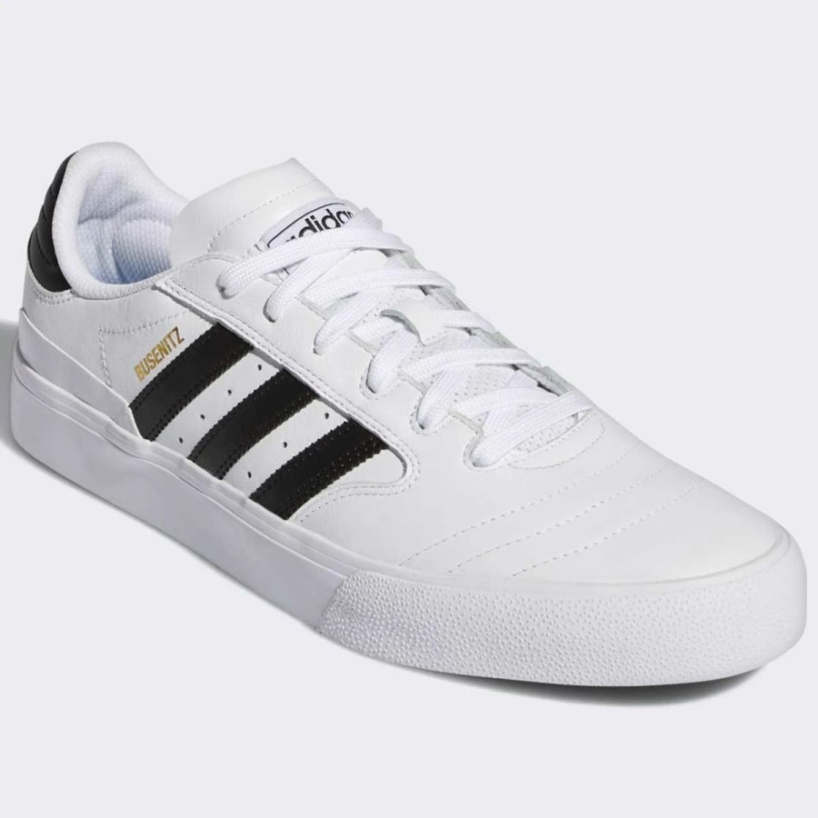 Shoes * | Adidas Busenitz Vulc Ii Skate Shoes, White/Black/Gold