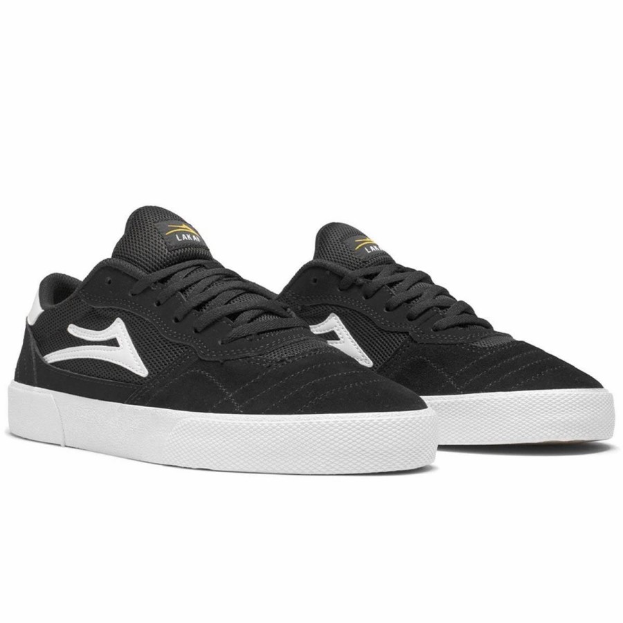 Shoes * | Lakai Cambridge Skate Shoes, Black/White Suede