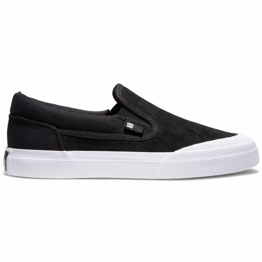 Shoes * | Dc Shoes Manual Rt Slip-On Skate Shoes, Black/Black/White