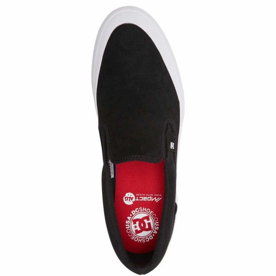 Shoes * | Dc Shoes Manual Rt Slip-On Skate Shoes, Black/Black/White