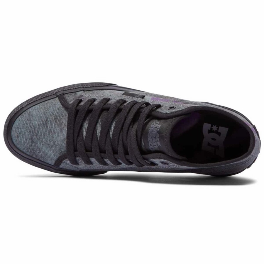 Shoes * | Dc Shoes Black Sabbath Manual High-Top Canvas Shoes, Black Wash-10.5