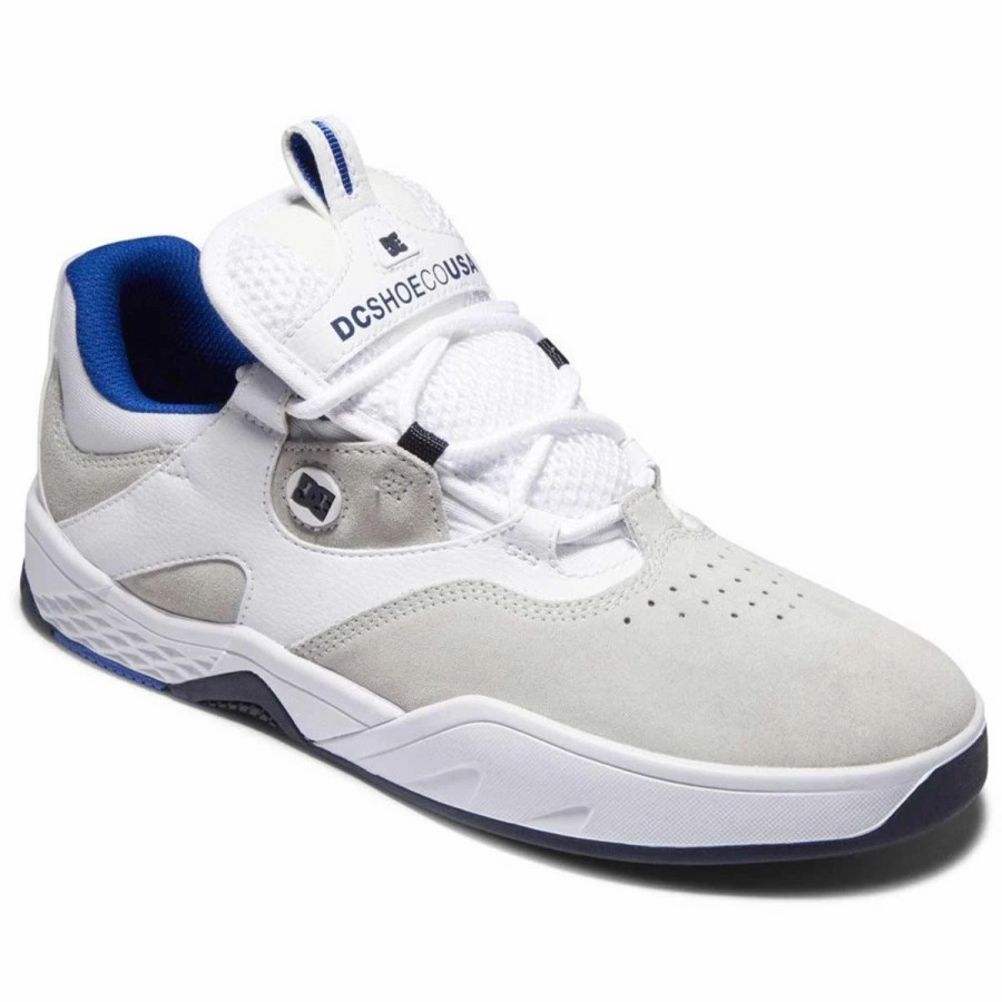 Shoes * | Dc Shoes Kalis Skate Shoes, White/Blue/Grey-10