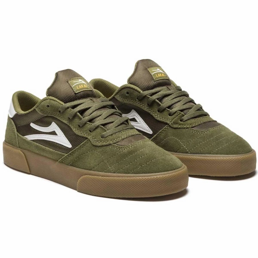 Shoes * | Lakai Cambridge Skate Shoes, Olive Suede/Gum