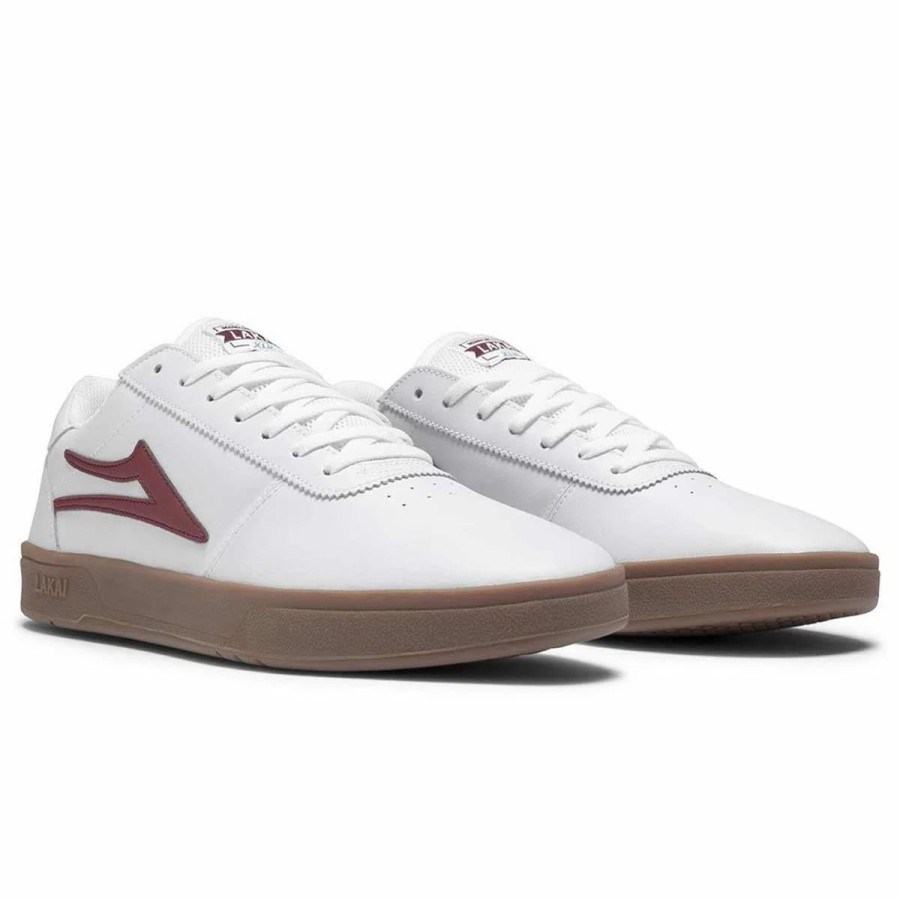 Shoes * | Lakai Manchester Xlk Skate Shoes, White/Gum Leather-8