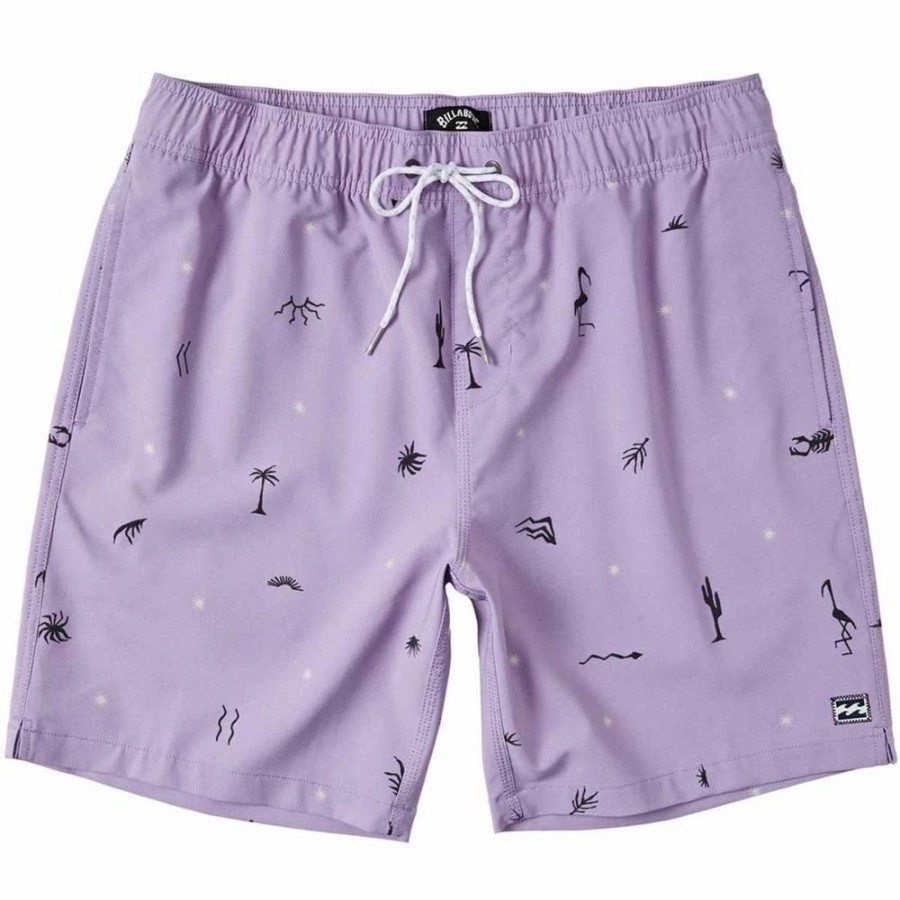 Bottoms * | Billabong Sundays Layback Volley Boardshorts, 17 -Large-Lavender