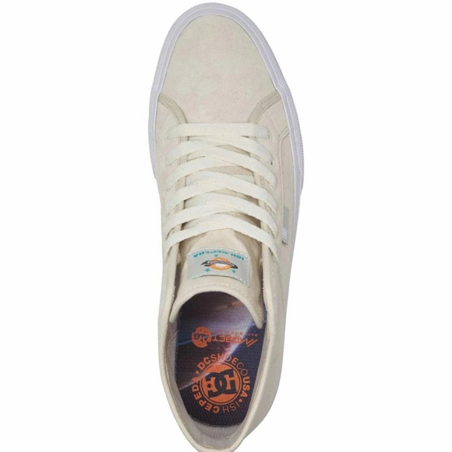 Shoes * | Dc Manual Hi High Top Ish Cepeda Skate Shoes, White/Orange