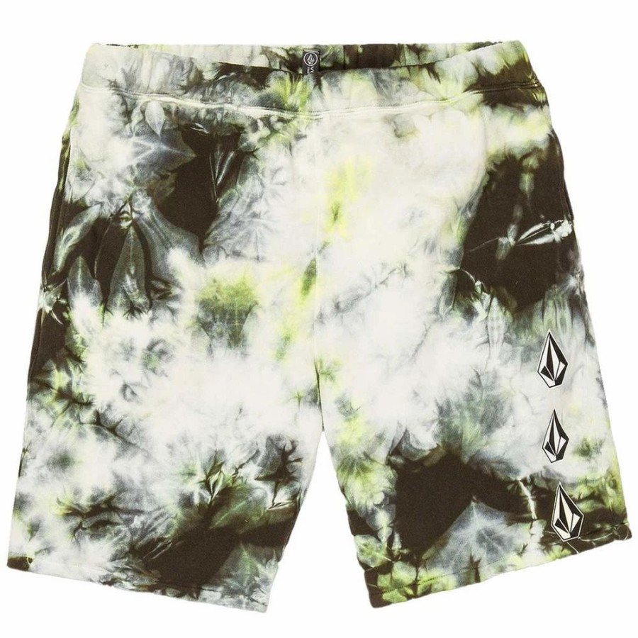 Bottoms * | Volcom Iconic Stone Plus Fleece Shorts-Large-Lime Tie Dye