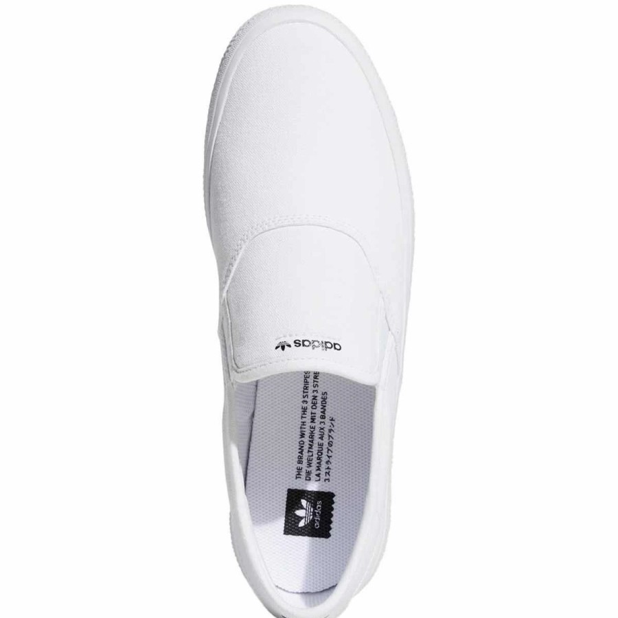 Shoes * | Adidas 3Mc Slip-On Skate Shoes, White/White/Black