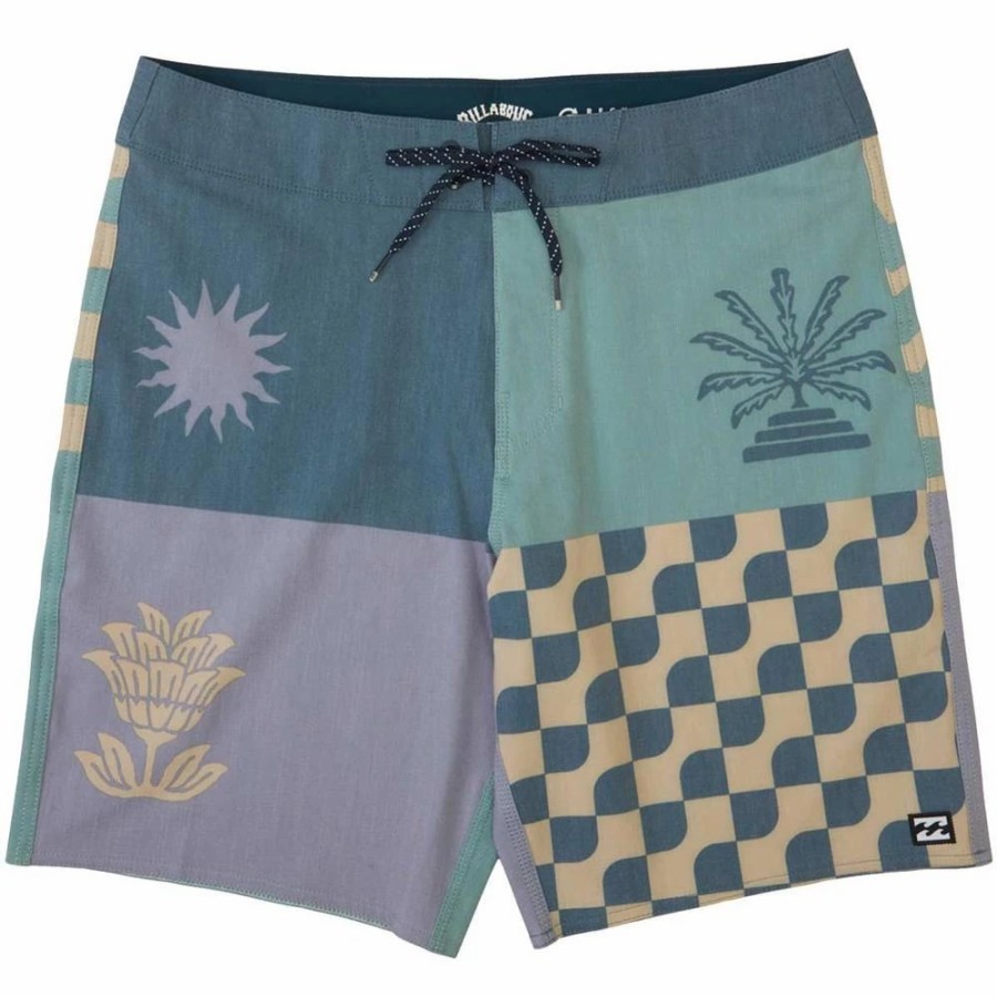 Bottoms * | Billabong Sundays Placement Pro Boardshorts, 19 -Azure Heather