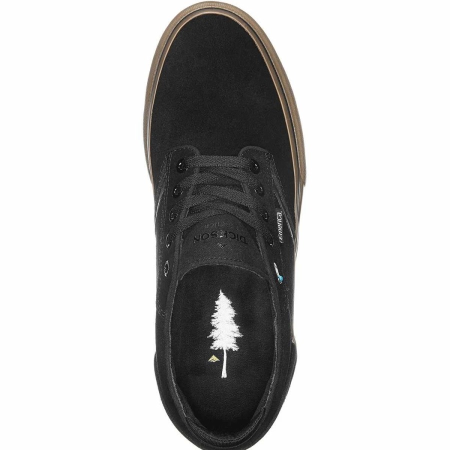 Shoes * | Emerica Dickson Skate Shoes, Black/Gum