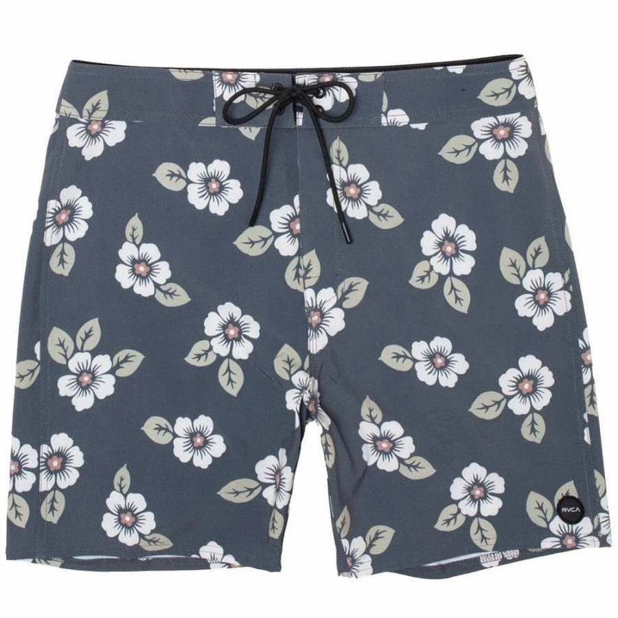 Bottoms * | Rvca Va Pigment Print Boardshorts, 18 -Pirate Black