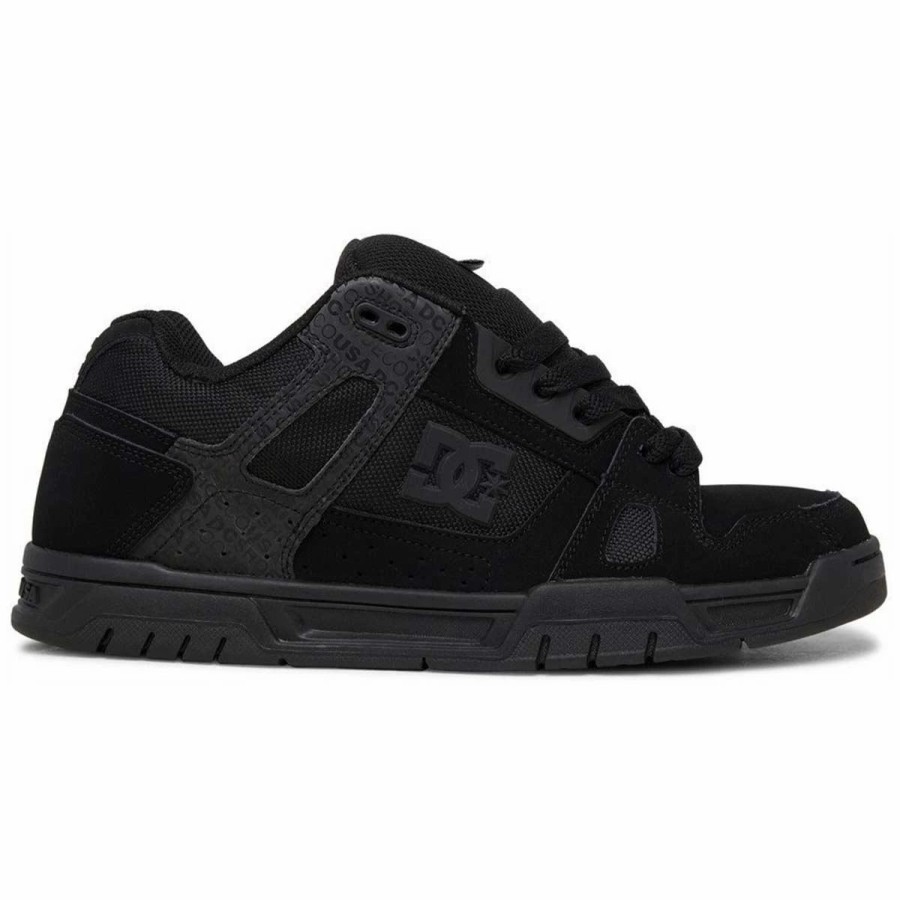 Shoes * | Dc Shoes Stag Leather Skate Shoes, Black/Black-14