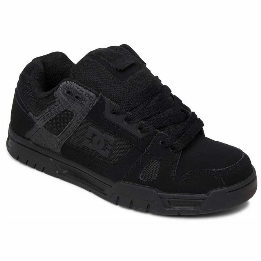 Shoes * | Dc Shoes Stag Leather Skate Shoes, Black/Black-14