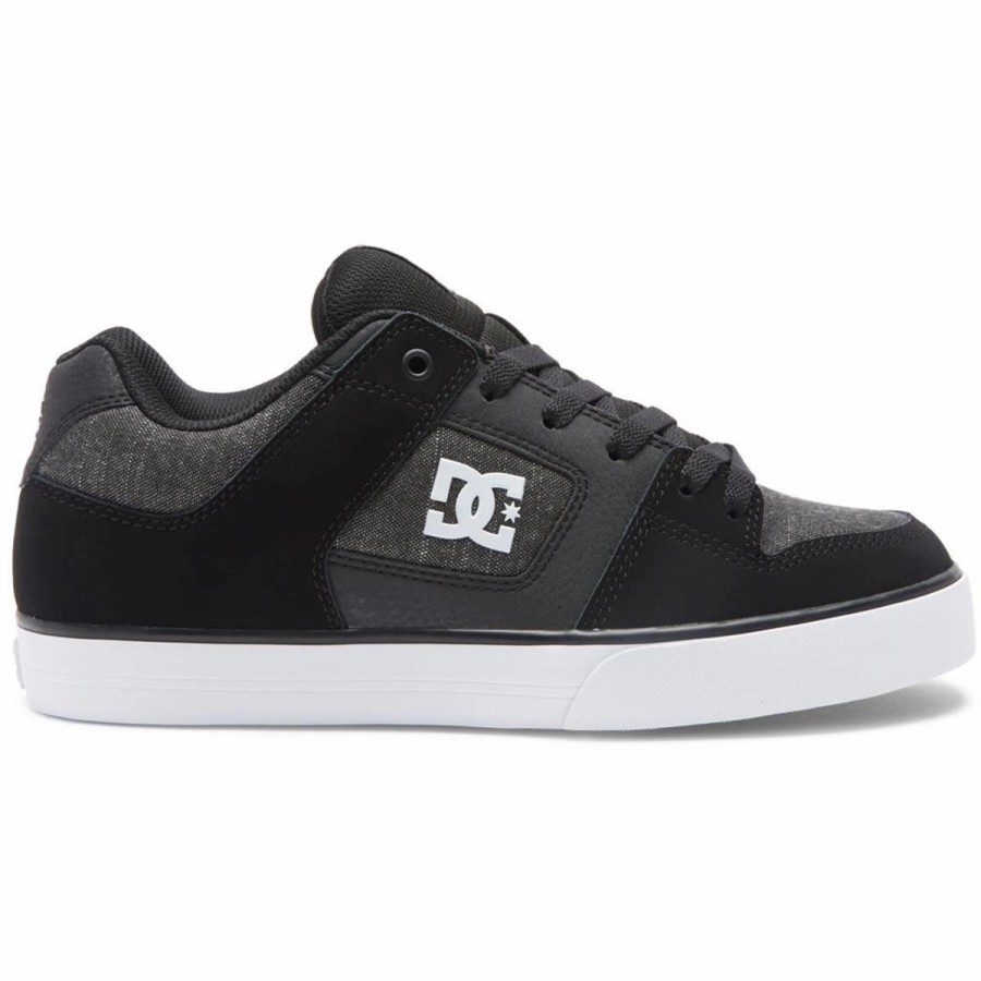 Shoes * | Dc Shoes Pure Skate Shoes, Black/Dark Slate