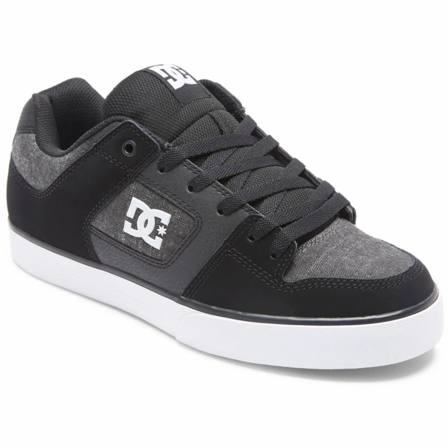 Shoes * | Dc Shoes Pure Skate Shoes, Black/Dark Slate