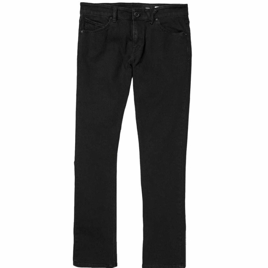 Bottoms * | Volcom Vorta Slim Fit Jeans-Blackout