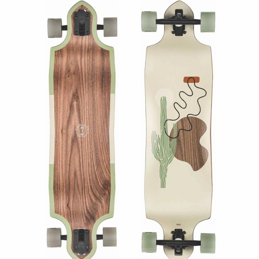 Longboards * | Globe Geminon Micro-Drop Walnut Cacti Complete Longboard Skateboard, 37.5 -36 Inch