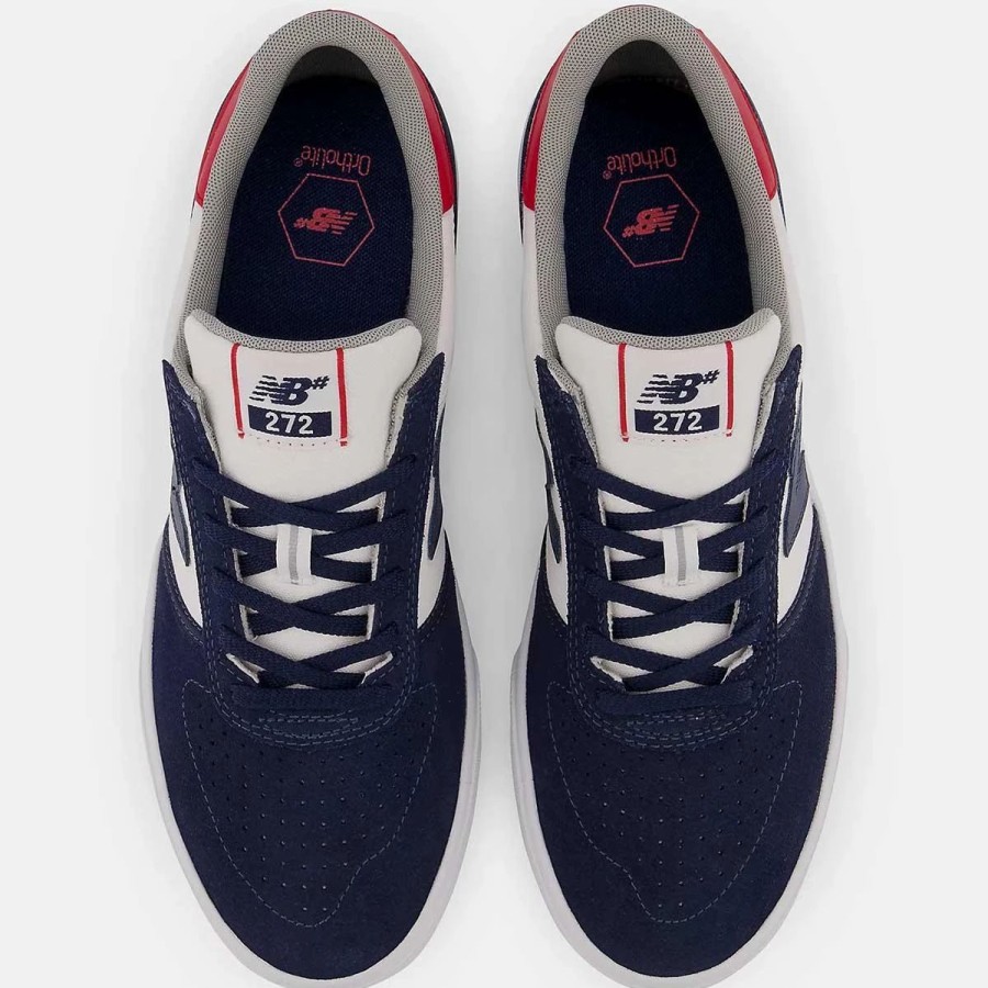 Shoes * | New Balance Nb Numeric 272 Skate Shoes, White With Navy