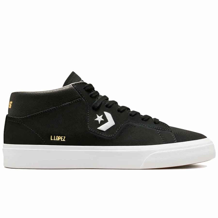 Shoes * | Converse Louie Lopez Pro Mid Skate Shoes, Black/Black/White