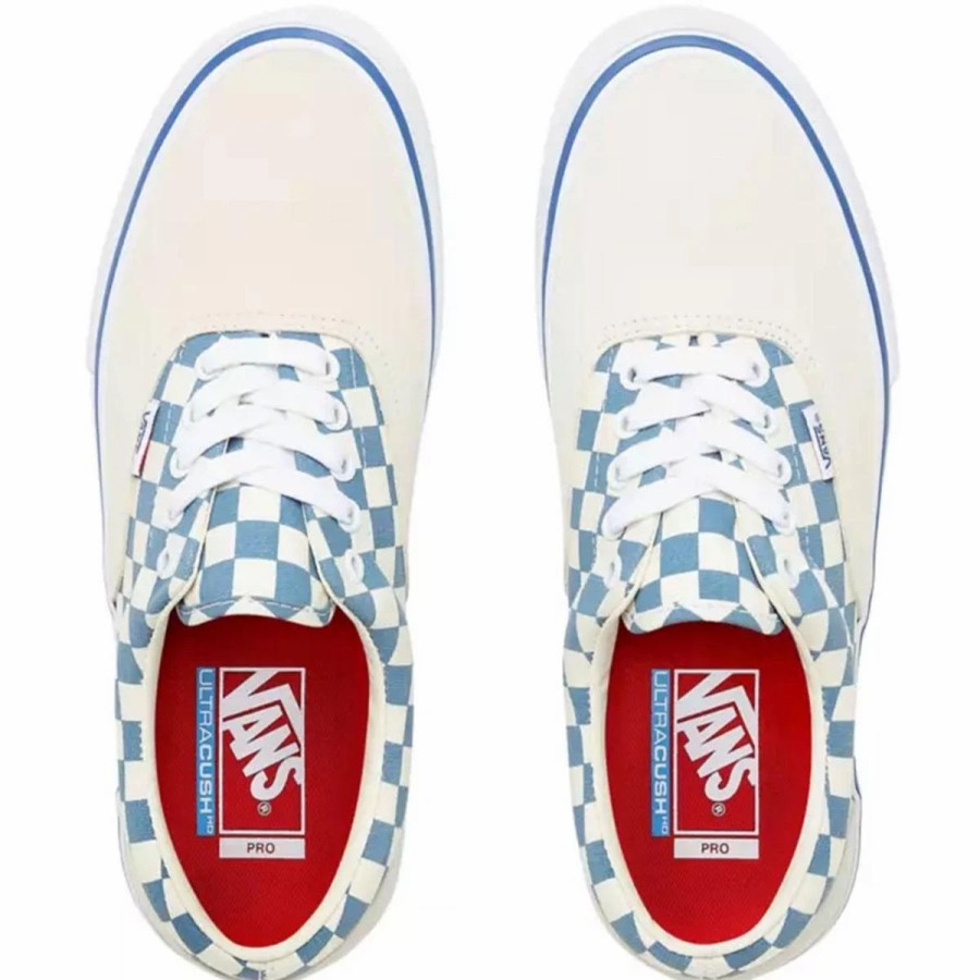 Shoes * | Vans Checker Era Pro Skate Shoes, Classic White/Blue Ashes-8