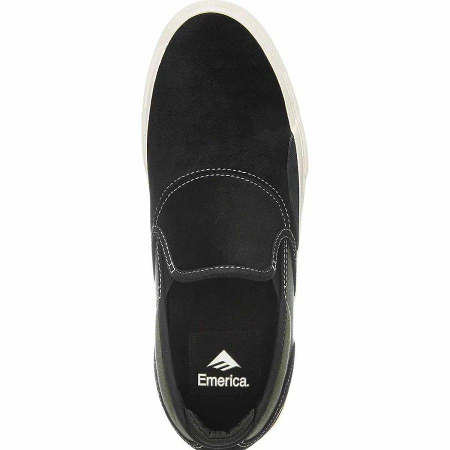 Shoes * | Emerica Wino G6 Slip-On Skate Shoes, Black/Olive