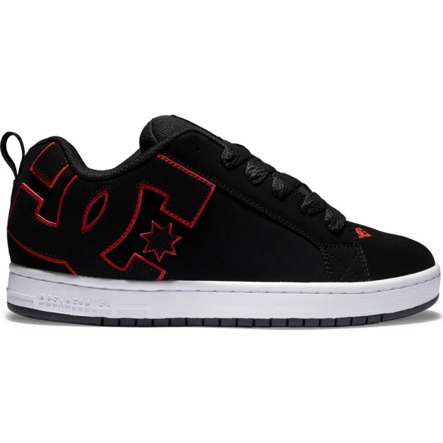 Shoes * | Dc Shoes Court Graffik Skate Shoes, Black/Red/White