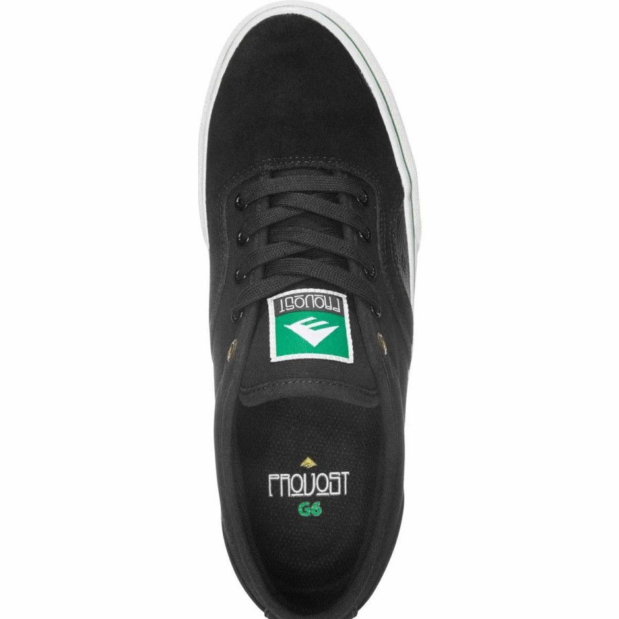 Shoes * | Emerica Provost G6 Skate Shoes, Black/White/Gold