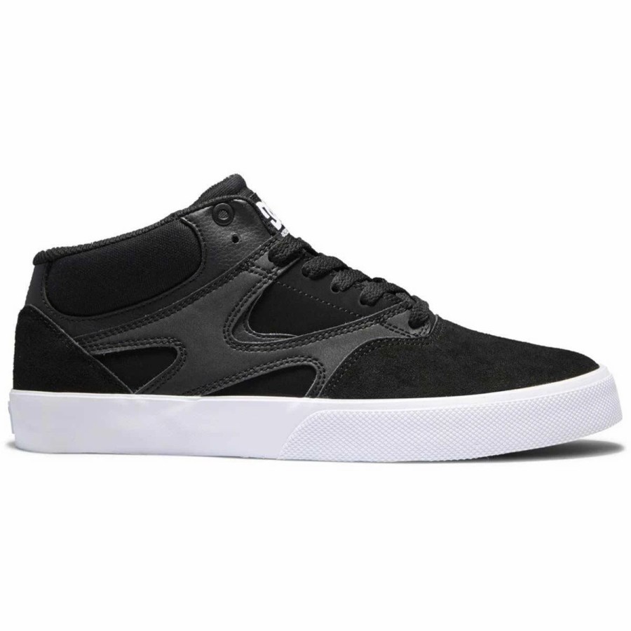 Shoes * | Dc Shoes Men'S Kalis Vulc Mid Skate Shoes, Black/Black/White-10