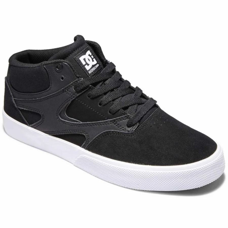 Shoes * | Dc Shoes Men'S Kalis Vulc Mid Skate Shoes, Black/Black/White-10