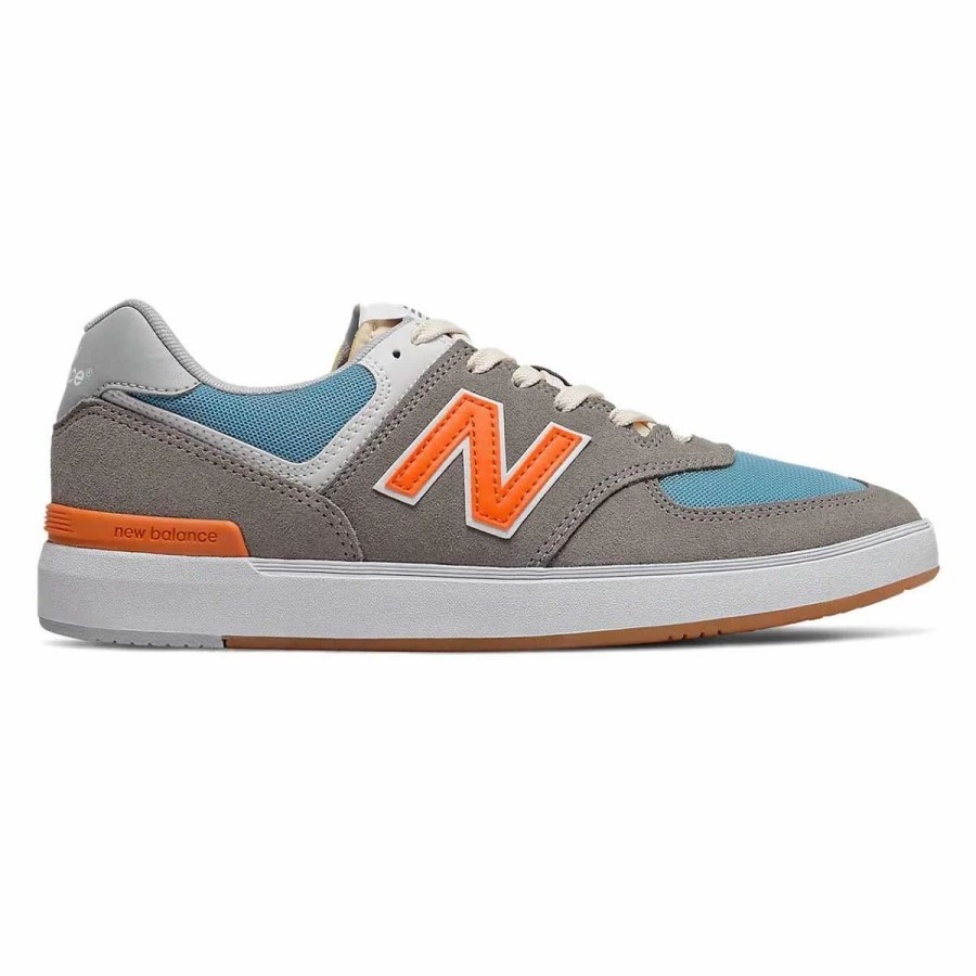 Shoes * | New Balance All Coast 574 Skate Shoes, Grey/Orange