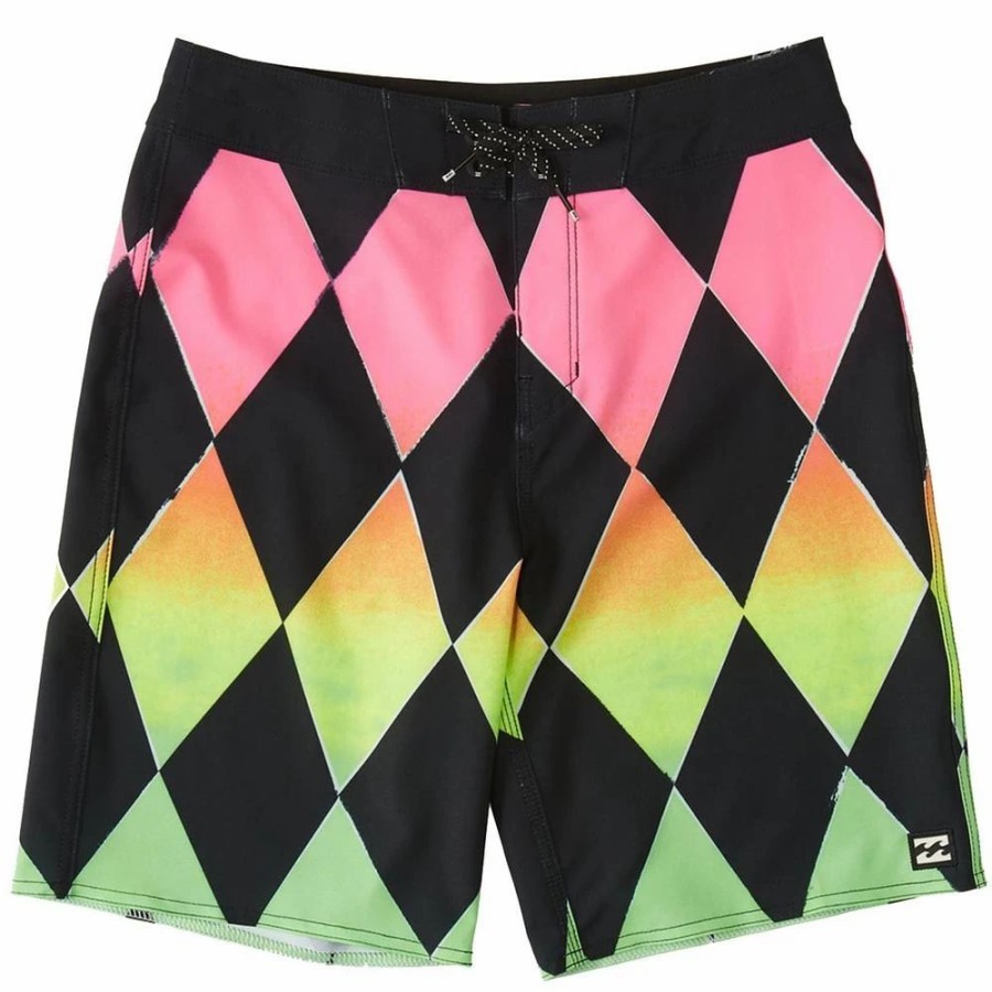 Bottoms * | Billabong Sundays Pro Performance Boys Boardshorts, 17 -Neon