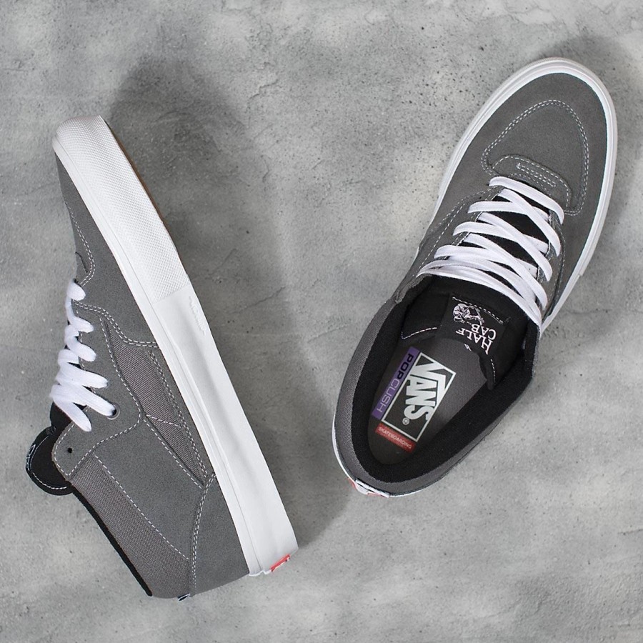 Shoes * | Vans Skate Half Cab Skate Shoes, Grey/White