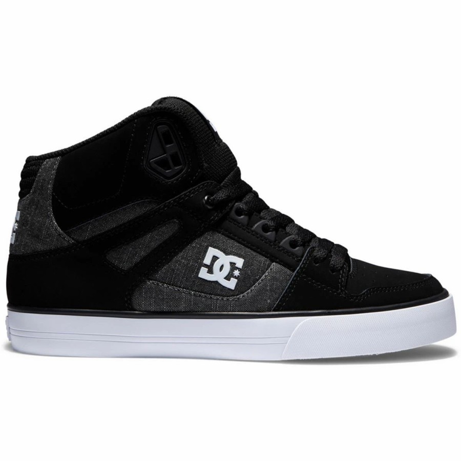 Shoes * | Dc Shoes Pure High-Top Skate Shoes, Black/Battleship