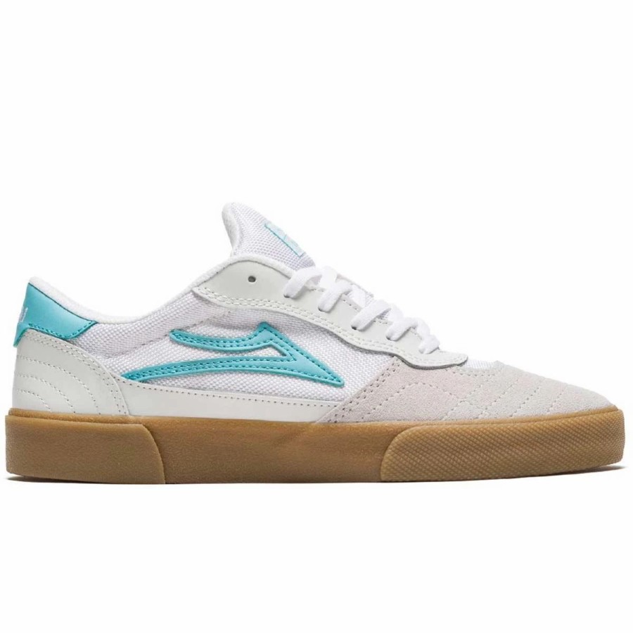 Shoes * | Lakai Cambridge Skate Shoes, White/Teal Suede-6